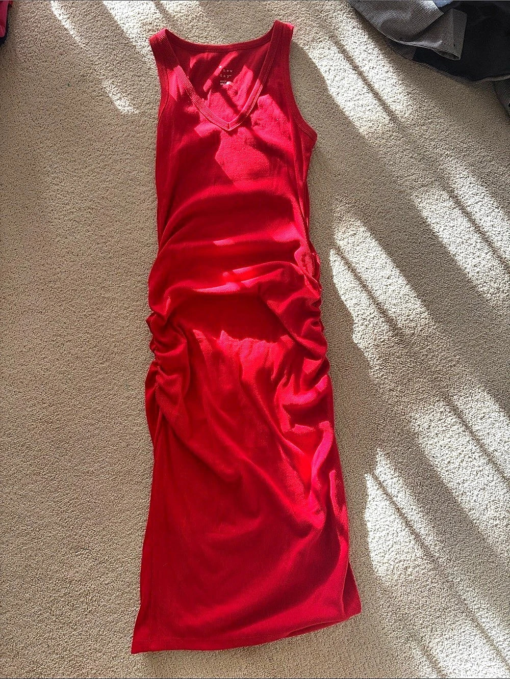a new day Ruched Midi Dress in Red Size Small Like New